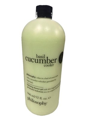 Philosophy Basil Cucumber Cooler Hydrating Shower Gel  32 oz Sealed W/Pump