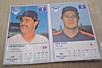 1987 KRAFT HOME PLATE HEROES Full Mac & Cheese Box Don Mattingly 29 Mike Scott 4