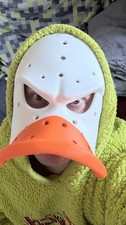 Anaheim Ducks Hockey Mask &ndash; Custom Orange Beak &ndash; Fan Wall Decor / Cosplay