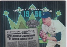 2006 Topps Triple Threads Heroes Mickey Mantle TTH56 MM3 Yankees Free Shipping!