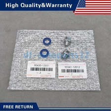 OEM 2Pcs Oil Drain Plug 90341-12012 + Gasket 90430-12031 Fit For Toyota Lexus
