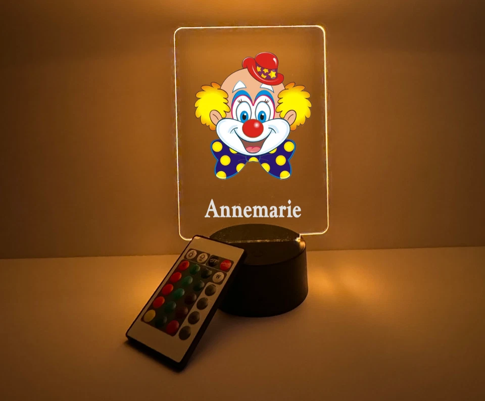 Iluminación de payaso impresa UV, personalizada GRATIS, lámpara LED, apta para niños Foto 3 de 4