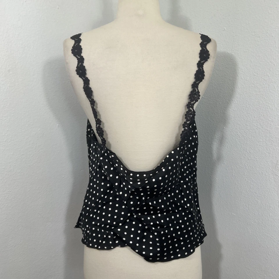 Camiseta Spenser Jeremy Cami Top Feminina L Preta Acabamento em Renda Feminina Fada Y2K - Imagem 3 de 4