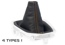 SCHALTMANSCHETTE FUR PEUGEOT 208 II 2019-2026 SCHALTSACK ECHTELEDER NAHT ORANGE