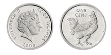 Cook Islands 1 Cent, 2003, KM #422, Mint Queen Elizabeth II, Commemorative