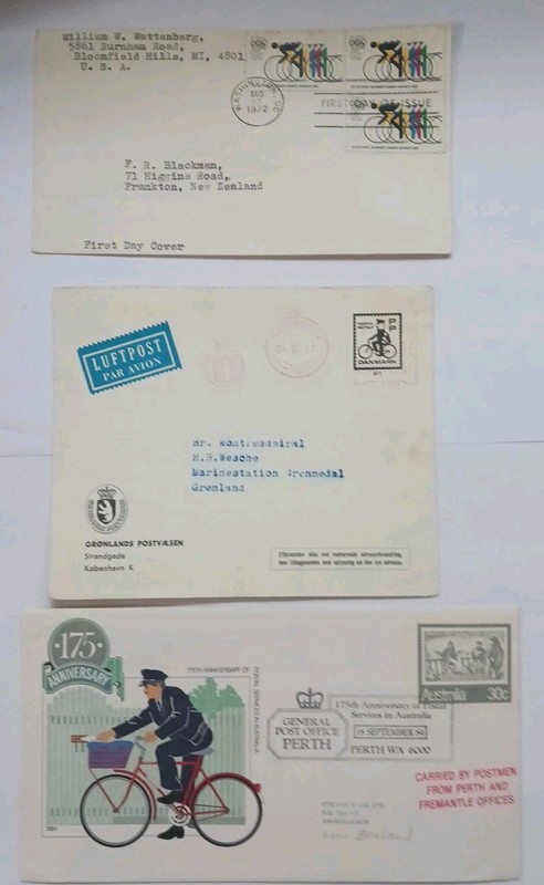 Cycling Lot of First Day Covers. Denmark, Australia, UK, USA,Niue. + Other Misc.