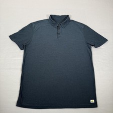 Vuori Shirt Men Large Blue Strato Tech Polo Performance Golf Lightweight Stretch