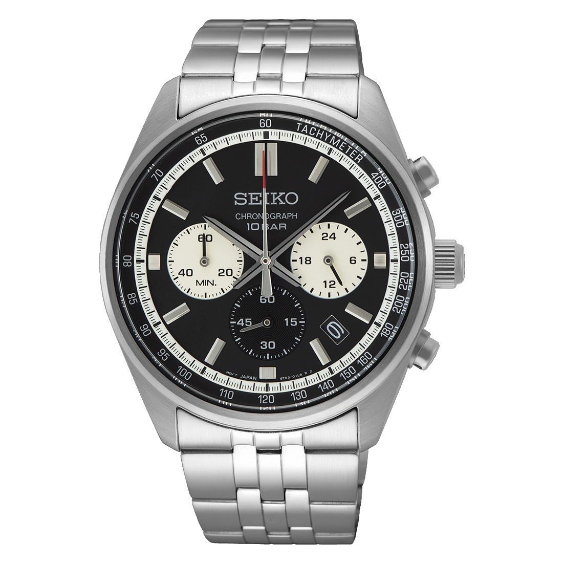 Seiko 41.5mm Essentials Quartz Chronograph 8T63 100M Tachymeter
