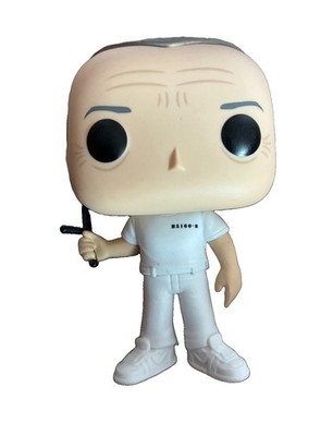 Funko Pop Vinyl Figurine Gray Hair White Outfit Holding Black Baton
