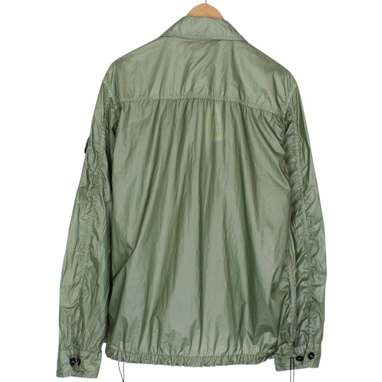 CP Company Green CS II Garment Dyed Full Zip Nylon Lens Overshirt image 2