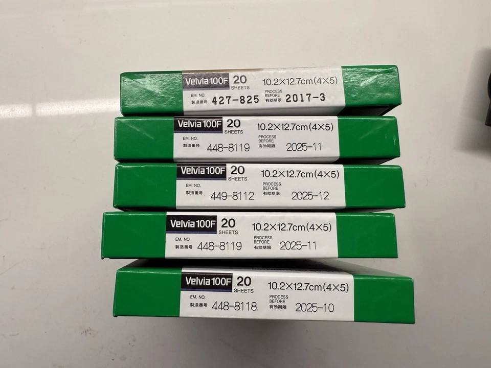 Lot 5x Boxes (total 100x Sheets) Fujifilm Velvia 100F 4x5 Slide Film - Image 3 of 4