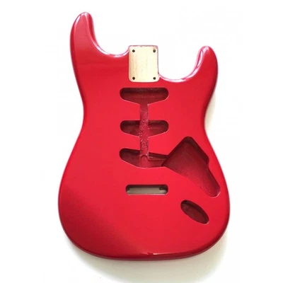 ADPGUITARPARTS Body STRATOCASTER IN Erle 3 Stück Fiesta Red Lackiert