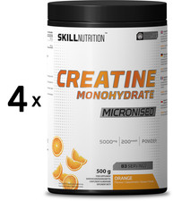 4 x Skill Nutrition Micronised Creatine Monohydrate, Orange - (39,98 EUR/kg)
