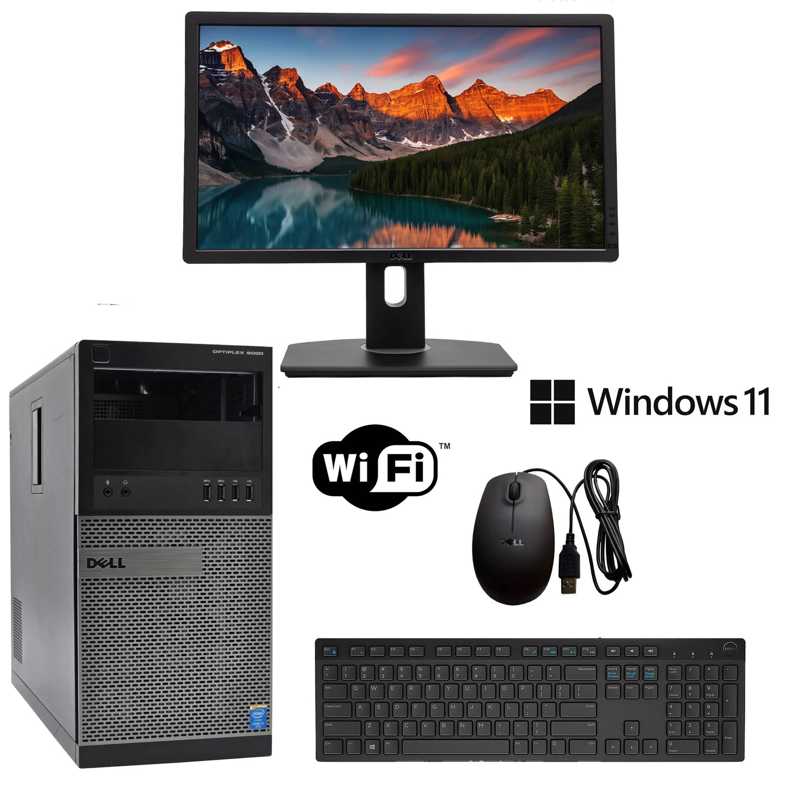 Bundle Dell OptiPlex MT and Monitor | Win 11 | Up to 32GB | 1 TB SSD | Wi-Fi