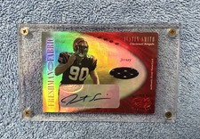 2001 Leaf Certified Materials Freshman Fabric Mirror Red #046/150 Justin Smith 