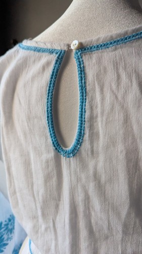 Soft Surroundings Juniper Midi Dress Women XS Boho White Blue Embroidered Tiered - Picture 9 of 15