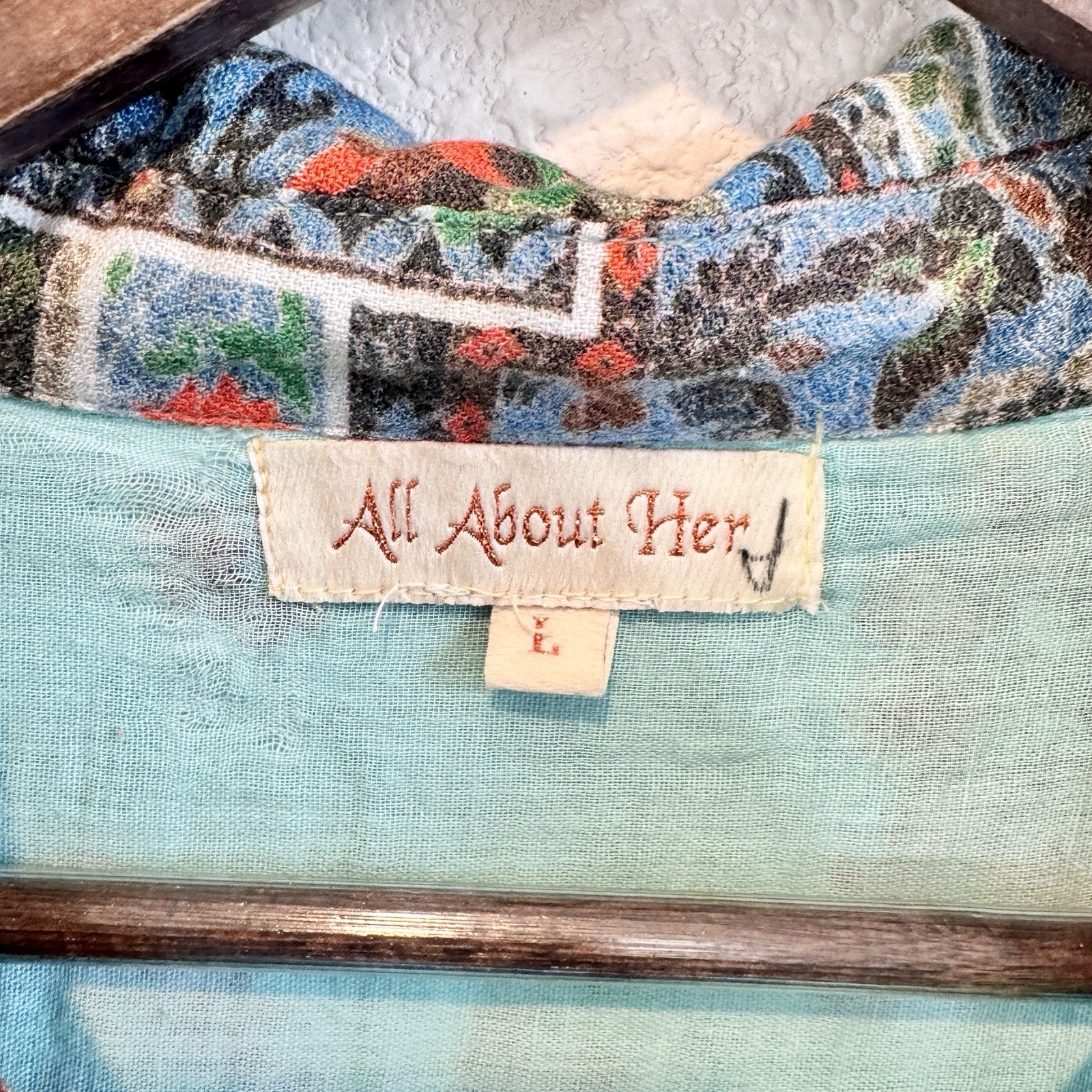 Boho Embroidered Patchwork Button Front Tunic Shi… - image 2