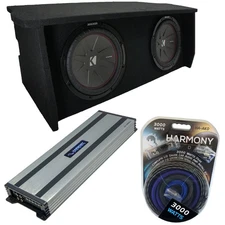 Kicker 48CWR122 12" Subwoofer Fits 07-18 Jeep Wrangler 2 Door w/ HA-A1500.1 Amp