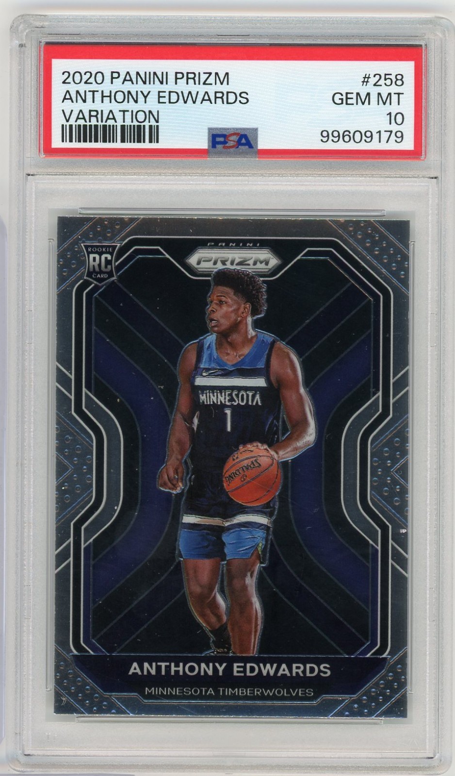 Anthony Edwards RC Variation 2020-21 Panini Prizm Rookie Card SP PSA 10 GEM MINT