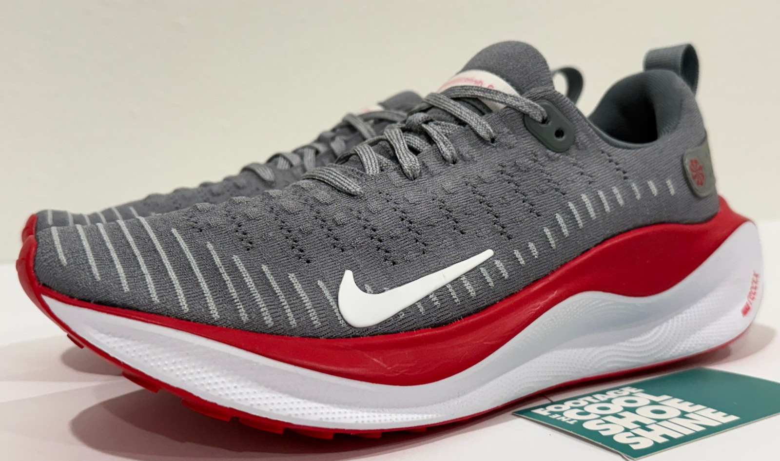 NIKE REACT X INFINITY RUN 4 TB COOL GREY WHITE UNIVERSITY RED FJ1222-019 9.5 8 image 7