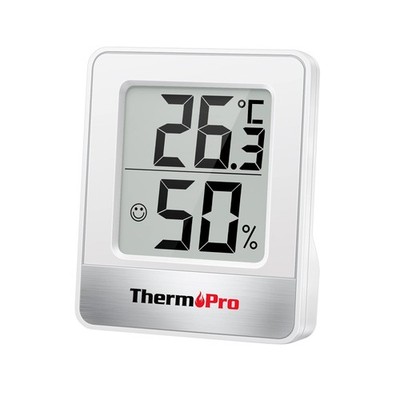 ThermoPro TP49 digitales Mini Thermo-Hygrometer Thermometer 1 Stück, weiß 