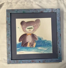 Sue Rama original watercolor painting Super Sam! Framed - childrens book - 2004