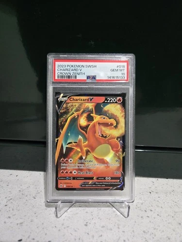 2023 POKEMON SWORD AND SHIELD CROWN ZENITH #018 CHARIZARD V CROWN ZENITH PSA 10