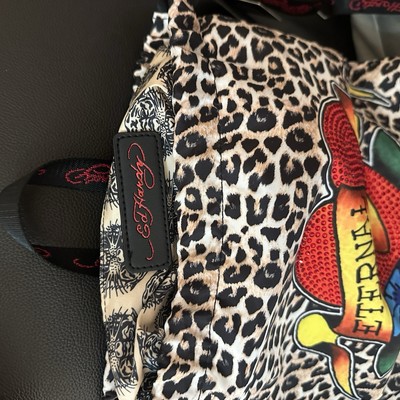 Ed Hardy Eternal Love Leopard Print Drawstring Back Pack Rhinestone Heart NWT Ed Hardy | Bags | Edhardy Y2k Eternal Love By Christian  main image 2