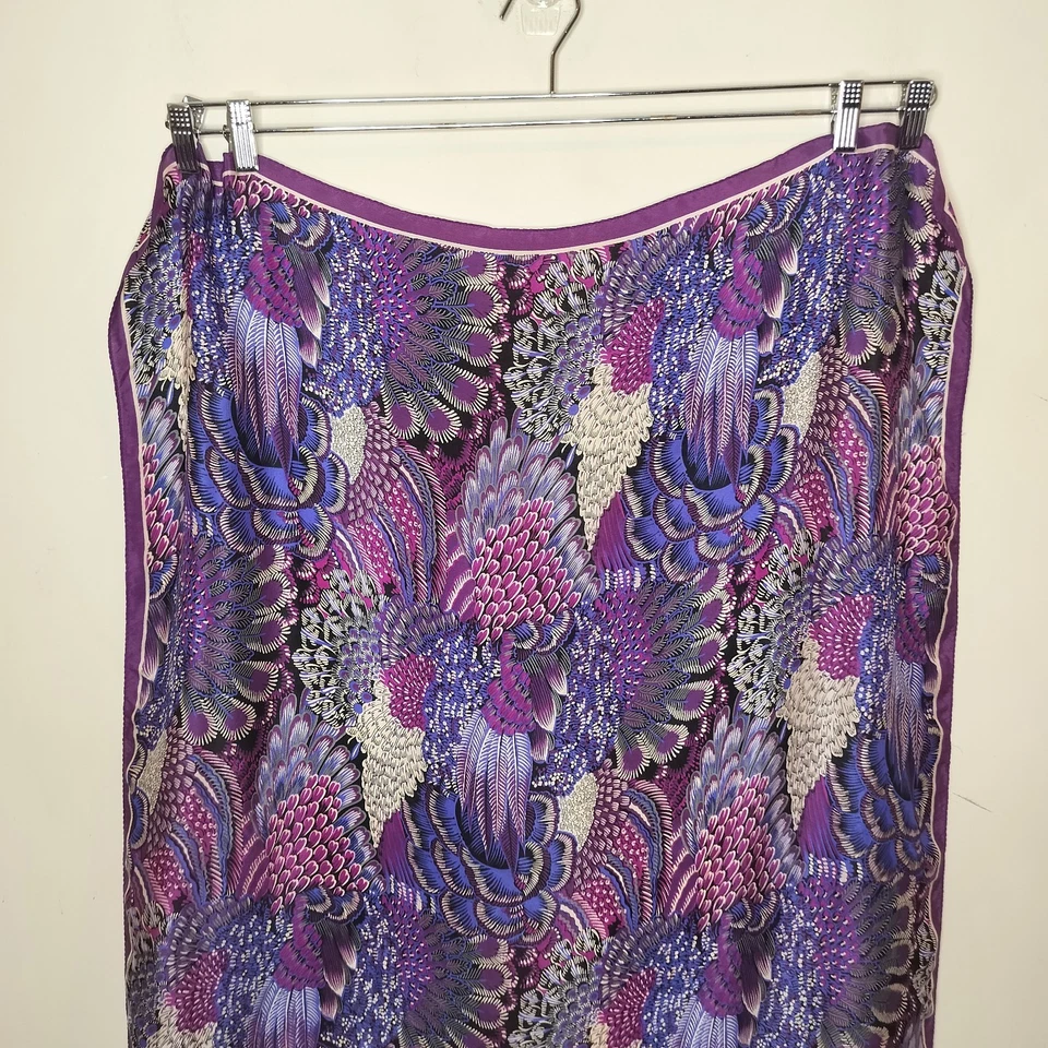 Bufanda Miel Vintage 100% Seda Floral Púrpura 30" x 30" Cuadrada Foto 2 de 4