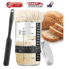 Sourdough Starter Jar, 24 oz Sourdough Starter Kit with Date Marked Feeding B...