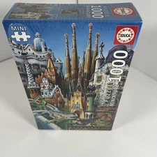 NEW Educa Miniature Puzzle Collage Barcelona GAUDI # 11874 1000 Pcs Sealed