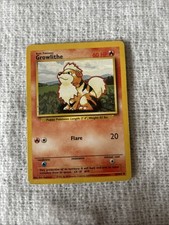 POOR QUALITY Pokémon TCG Growlithe Base Set Unlimited Uncommon Card 28/102