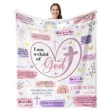 Christian Gifts Women Baptism Girls I Am Child Of God Blanket 60x50 Inch