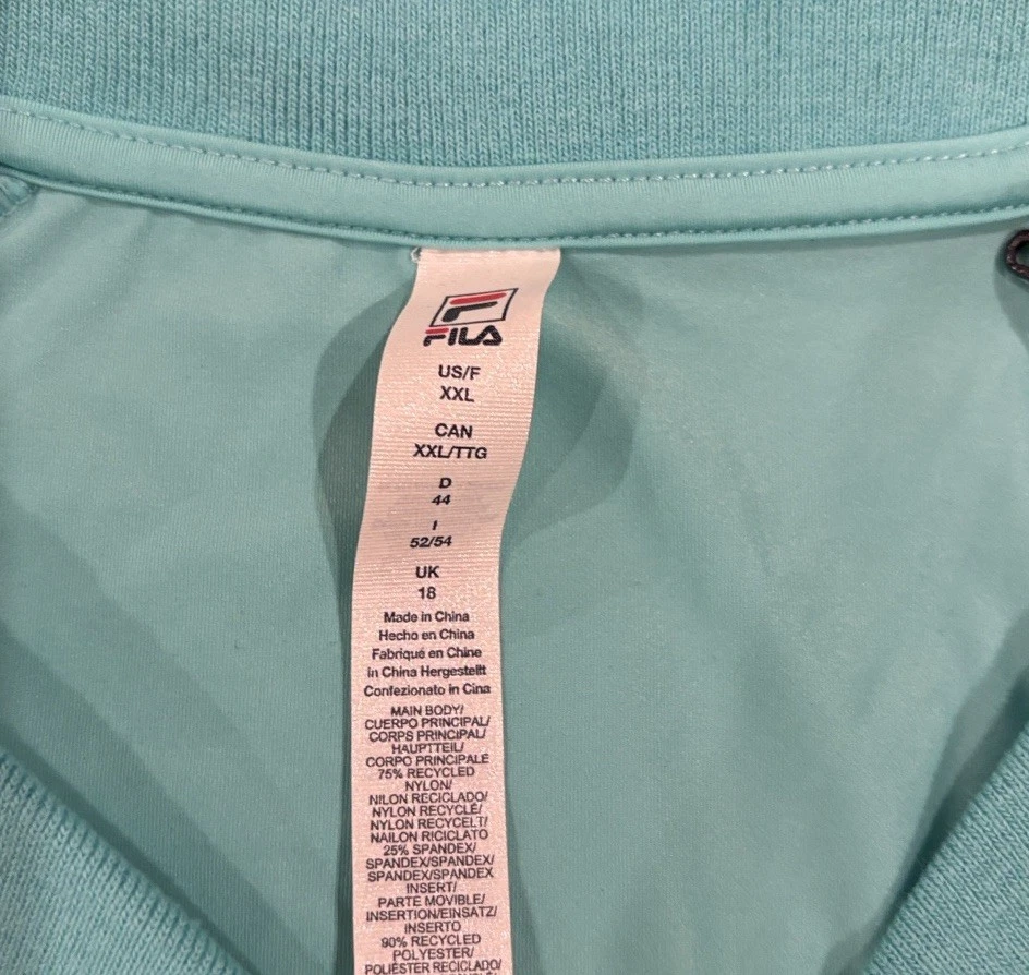 Camisa atlética feminina Fila Sport verde perfeito gola V tamanho XXL BNP Pariba (18) - Imagem 3 de 4