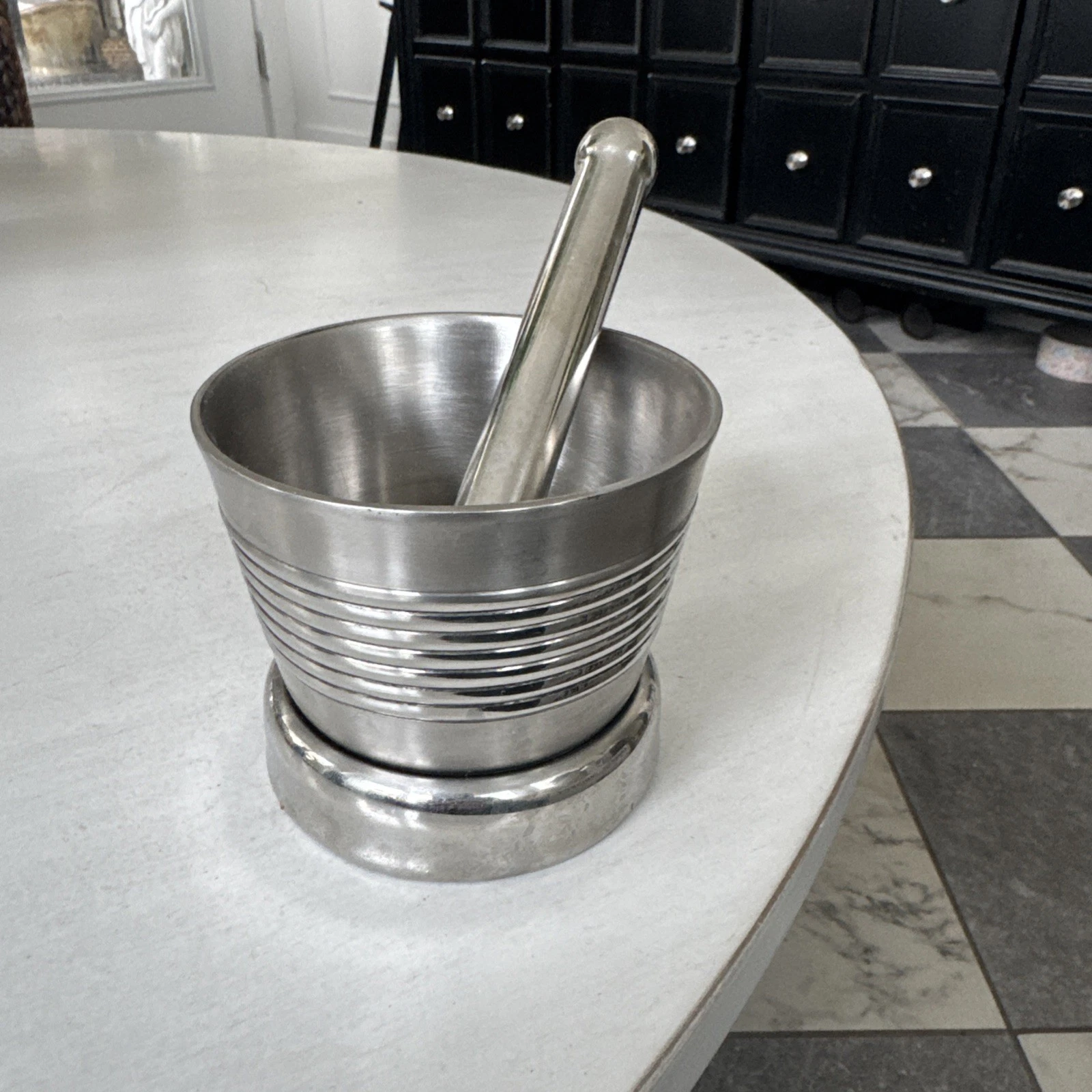 Stainless Steel Weighted Mortar and Pestle - 4.25” Wide x 3.75” Tall
Opens in a new window or tab