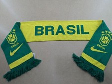 Vintage Nike Brasil Football Scarf Green Yellow Football Swoosh National Team