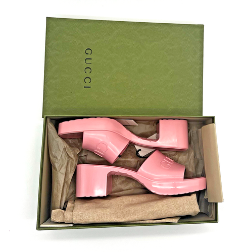 Gucci rubber slide heel sandals