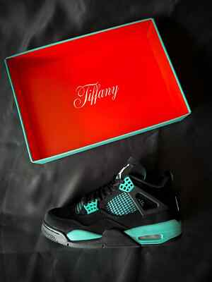Men's Jordan 4 Tiffany Black BQ7669-132 - Size US 7-12 NEW | eBay