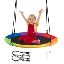 Goplus 40'' Flying Saucer Tree Swing Indoor Outdoor Play Set Swing for Kids Colo