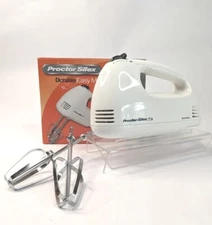 Proctor Silex 62509RY 5-Speed Hand Mixer White 100 Watts Durable Easy Mixer