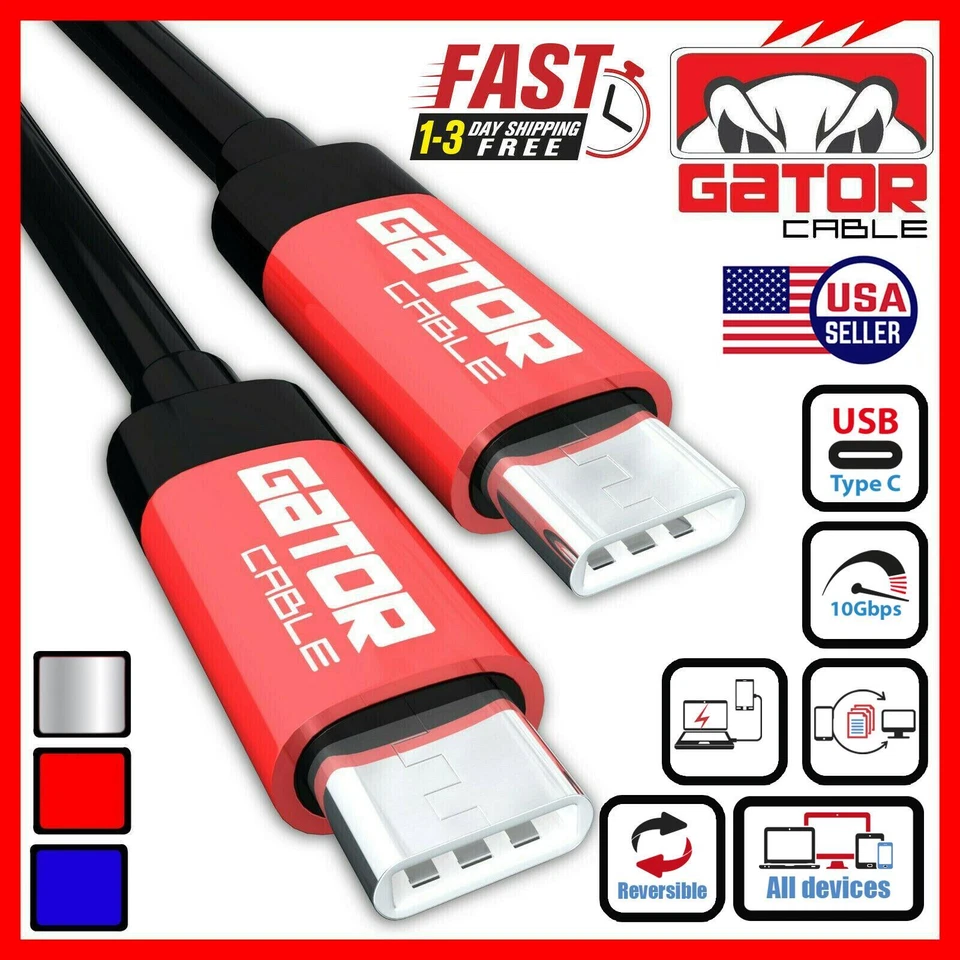 USB-C to USB-C 3.1 Charger Data Cable Rapid Fast Charge Type C PD 20W 5A Power - Image 2 of 4