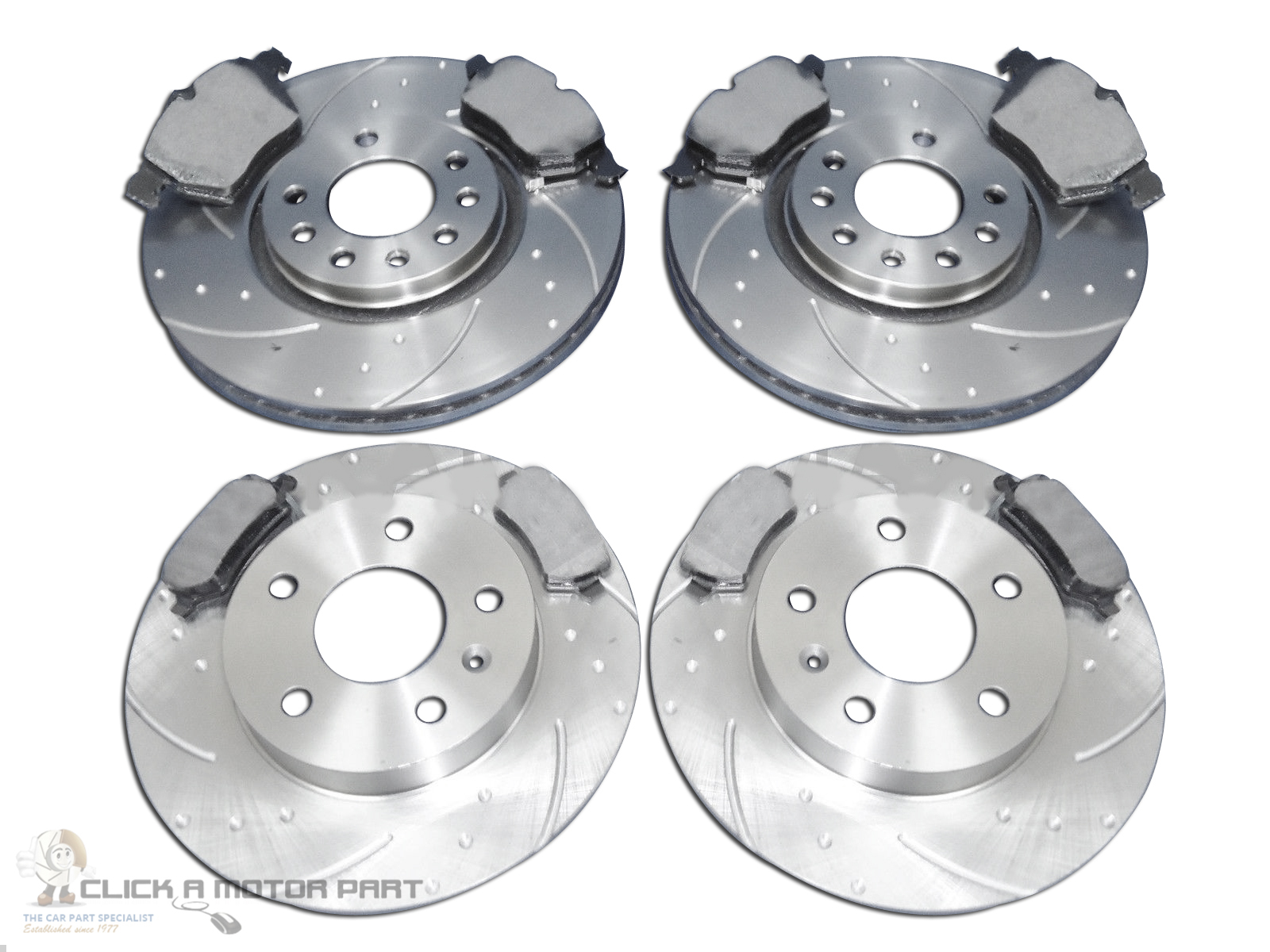 VAUXHALL ZAFIRA GSI TURBO FRONT & REAR DIMPLED GROOVED BRAKE DISCS & MINTEX PADS eBay