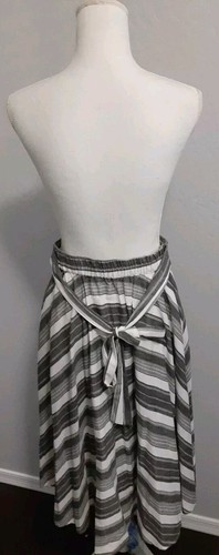 Flint & Moss New York Womens White Gray Stripes Midi Skirt Size S/P - Picture 4 of 6