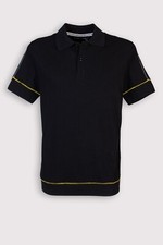 €165 Originale BIKKEMBERGS Polo uomo piqué nera taglia 3XL nuova