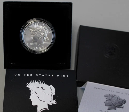 2023-P Silver Peace Dollar Uncirculated Commemorative $1 Coin with Box and COA