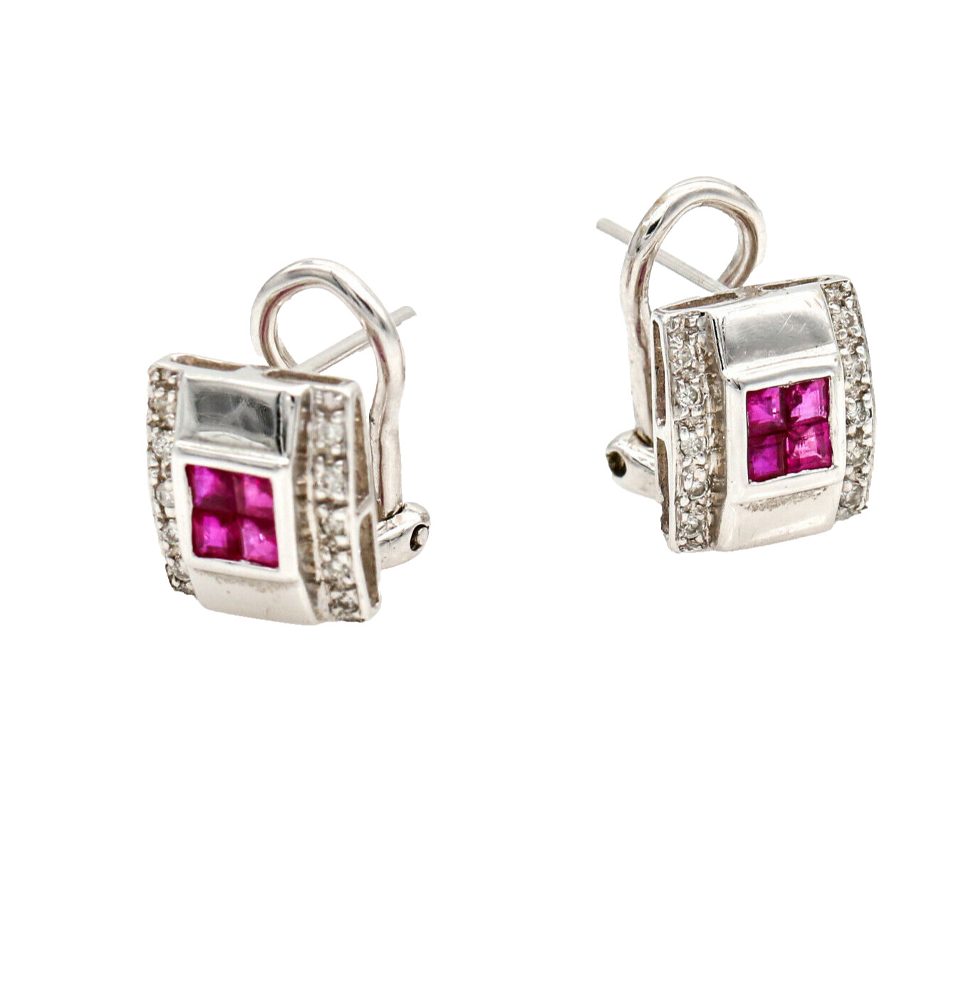 14k Ruby and Diamond Earrings - image 3