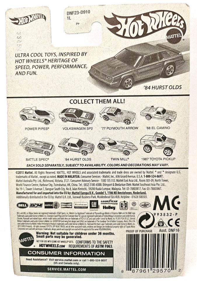 2016 Hot Wheels Target Heritage Retro '84 HURST OLDS Steel-Blue w/5 ...