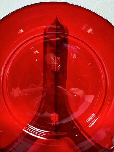 Two Steuben Red Art Glass Plates - Picture 5 of 14