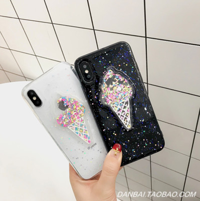 Cute Design Ice Cream Glitter Sparkle 3D Phone Case for iPhone X/XS/XS Max/XR