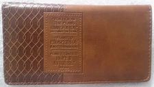 Mens Women's Christian I KNOW THE PLANS JER 29 LUX LEATHER Brown CHECKBOOK COVER